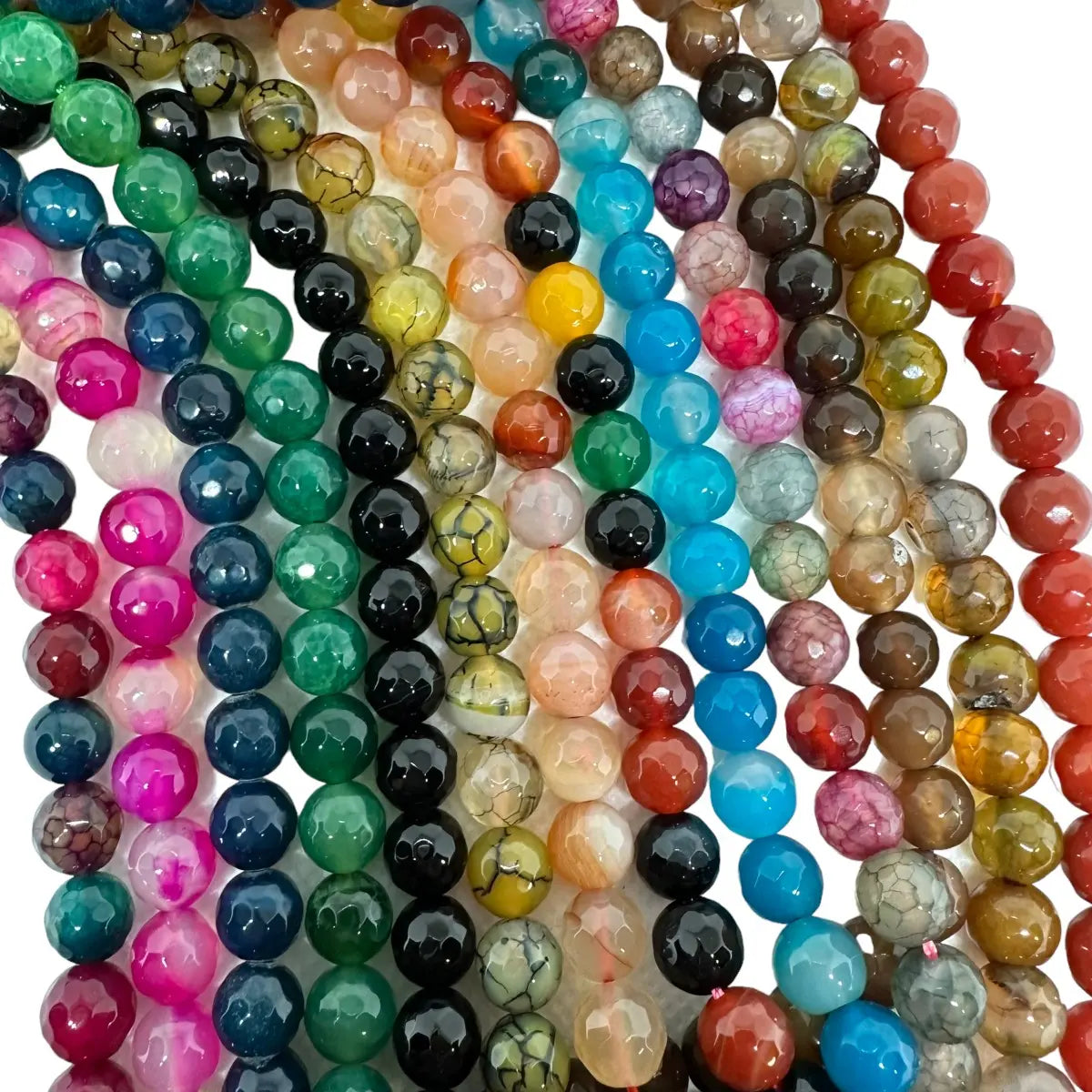 SET 3 TIRAS DE AGATAS FACETADAS 8MM